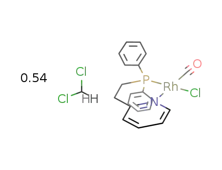 {rhodium(1-(2-pyridyl)-2-(diphenylphosphino)ethane)(CO)Cl}*0.54CH<sub>2</sub>Cl<sub>2</sub>