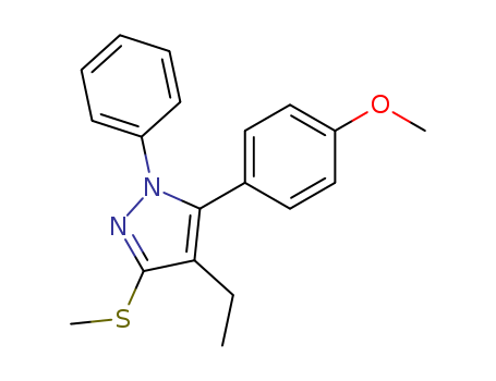 4-ETHYL-5-(4-METHOXYPHENYL)-3-METHYLTHIO-1-PHENYL-1H-PYRAZOLE