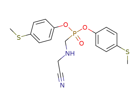 Molecular Structure of 66075-65-8 (Phosphonic acid, [[(cyanomethyl)amino]methyl]-,
bis[4-(methylthio)phenyl] ester)