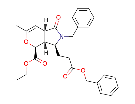 (3S,3aR,4S,7aR)-2-Benzyl-3-(2-benzyloxycarbonyl-ethyl)-6-methyl-1-oxo-1,2,3,3a,4,7a-hexahydro-pyrano[3,4-c]pyrrole-4-carboxylic acid ethyl ester