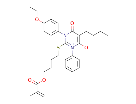 5-butyl-1-(4-ethoxyphenyl)-2-[4-(isopropenylcarbonyloxy)butylthio]-6-oxo-1,6-dihydropyrimidin-3-ium-4-olate