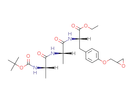 Molecular Structure of 127132-36-9 (N-(tert-butoxycarbonyl)alanyl-alanyl-O'-(2,3-epoxypropyl)tyrosine ethyl ester)