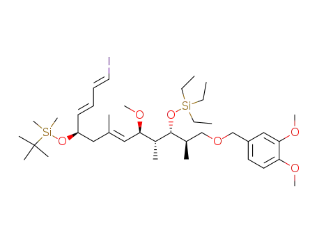 (6E,10E,12E)(2R,3S,4R,5R,9R)-9-(tert-butyldimethyl-silanyloxy)-1-(3,4-dimethoxy-benzyloxy)-13-iodo-5-methoxy-2,4,7-trimethyl-3-triethylsilanyloxy-trideca-6,10,12-triene
