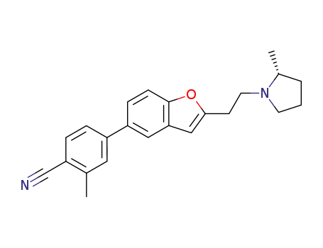 2-methyl-4-(2-{2-[(2R)-2-methyl-1-pyrrolidinyl]ethyl}-1-benzofuran-5-yl)benzonitrile