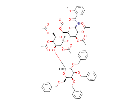 N-[O-(2,3,4,6-tetra-O-benzyl-α-D-galactopyranosyl)-(1->3)-O-(2,4,6-tri-O-acetyl-β-D-galactopyranosyl)-(1->4)-2,3,6-tri-O-acetyl-1-β-D-glucopyranosyl]-o-anisoylamide
