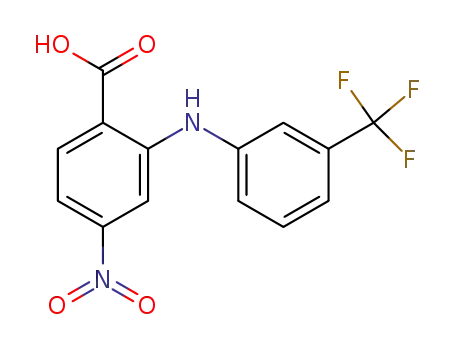 Molecular Structure of 767576-60-3 (Benzoic  acid,  4-nitro-2-[[3-(trifluoromethyl)phenyl]amino]-)