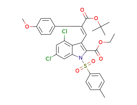 1H-Indole-2-carboxylic acid,
4,6-dichloro-3-[(1E)-3-(1,1-dimethylethoxy)-2-(4-methoxyphenyl)-3-oxo-
1-propenyl]-1-[(4-methylphenyl)sulfonyl]-, ethyl ester