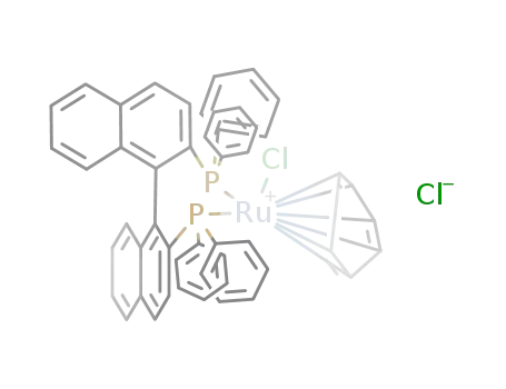 Molecular Structure of 124069-39-2 (Ruthenium(1+), (h6-benzene)[[1,1'-binaphthalene]-2,2'-diylbis[diphenylphosphine]-P,P'] chloro-, chloride, (R)-)