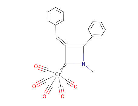 Molecular Structure of 97879-05-5 ({3(E)-benzylidene-1-methyl-4-phenylazetidinylidene}-pentacarbonylchromium<sup>(0)</sup>)