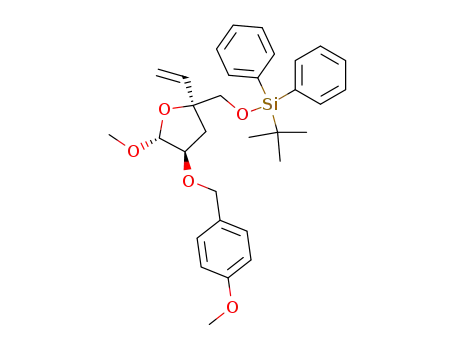 (-)-((2S,4R,5R)-4-(4-methoxybenzyloxy)-5-methoxy-2-vinyltetrahydrofuran-2-yl)methyl tert-butyldiphenylsilyl ether