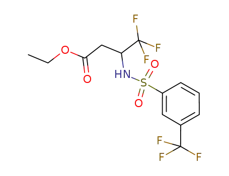 Molecular Structure of 882423-18-9 (ethyl 4,4,4-trifluoro-3-(3-(trifluoromethyl)phenylsulfonamido)butanoate)
