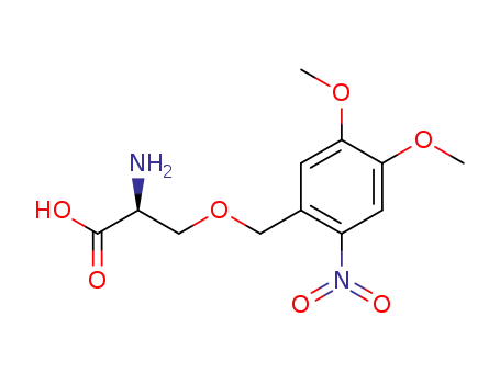 Molecular Structure of 780009-55-4 ((S)-2-aMino-3-(4,5-diMethoxy-2-nitrobenzyloxy)propanoic acid)