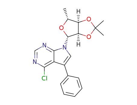 4-chloro-7-(5-deoxy-2,3-O-isopropylidenyl-β-D-ribofuranosyl)-5-phenylpyrrolo[2,3-d]pyrimidine
