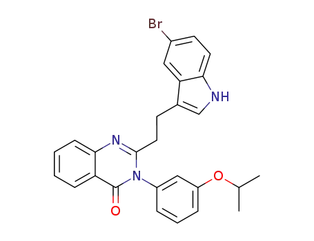 Molecular Structure of 133040-77-4 (2-[2-(5-BROMO-1H-INDOL-3-YL)ETHYL]-3-[3-(1-METHYLETHOXY)PHENYL]-4-(3H)-QUINAZOLINONE)