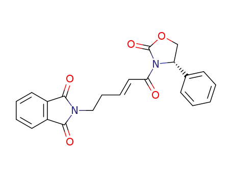 Molecular Structure of 600155-24-6 (2-Oxazolidinone,
3-[(2E)-5-(1,3-dihydro-1,3-dioxo-2H-isoindol-2-yl)-1-oxo-2-pentenyl]-4-
phenyl-, (4S)-)