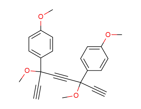 Molecular Structure of 801287-70-7 (Benzene,
1,1'-(1,4-diethynyl-1,4-dimethoxy-2-butyne-1,4-diyl)bis[4-methoxy-)