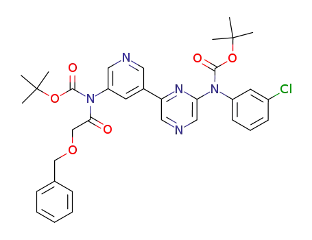 {6-[5-(benzyloxyacetyl-<i>tert</i>-butoxycarbonyl-amino)-pyridin-3-yl]-pyrazin-2-yl}-(3-chloro-phenyl)-carbamic acid <i>tert</i>-butyl ester