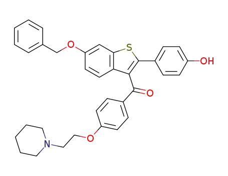 Molecular Structure of 189940-64-5 ([6-Benzyloxy-2-(4-hydroxy-phenyl)-benzo[b]thiophen-3-yl]-[4-(2-piperidin-1-yl-ethoxy)-phenyl]-methanone)