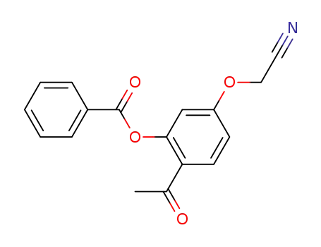 Molecular Structure of 38040-66-3 (Acetonitrile, [4-acetyl-3-(benzoyloxy)phenoxy]-)