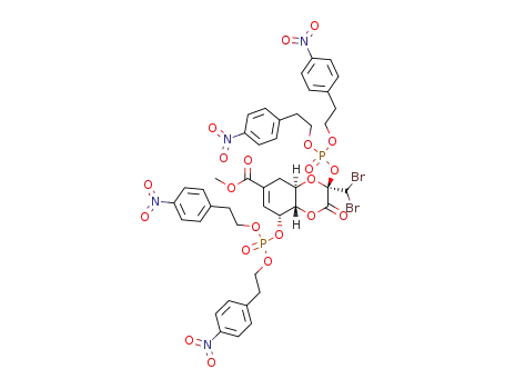 methyl (3R-4aR-(4aβ,8α,8aα))-3-(di-(2-(4-nitrophenyl)ethoxy)phosphinyloxy)-8-(di-(2-(4-nitrophenyl)ethoxy)phosphinyloxy)-3-(dibromomethyl)-2-oxo-2,3,4a,5,8,8a-hexahydro-1,4-benzodioxin-6-carboxylate