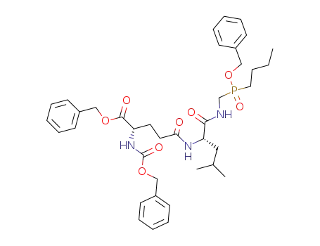O-benzyl 1-butyl-[[(N-benzyloxycarbonyl-L-γ-glutamyl(α-benzyl ester)-L-leucyl)amino]methyl]phosphinate