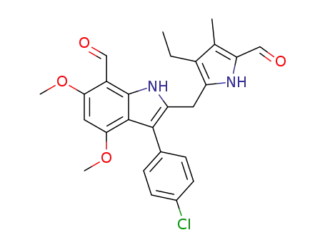 5-(3-(4-chlorophenyl)-7-formyl-4,6-dimethoxyindol-2-ylmethyl)-4-ethyl-3-methylpyrrole-2-carbaldehyde