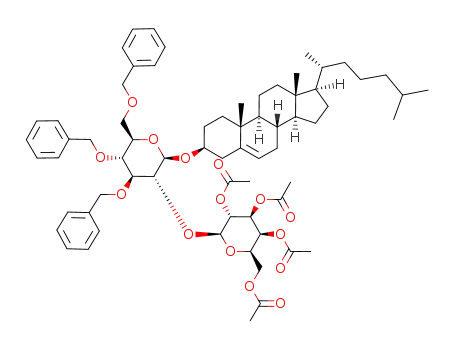 3β-O-[(2,3,4,6-tetra-O-acetyl-β-D-galactopyranosyl)-(1->2)-3,4,6-tri-O-benzyl-β-D-glucopyranosyl]cholesterol