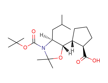 (4S,5S)-5-((1R,2R)-2-Carboxy-cyclopentyl)-4-isobutyl-2,2-dimethyl-oxazolidine-3-carboxylic acid tert-butyl ester