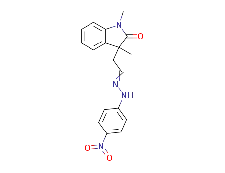Molecular Structure of 633337-32-3 (1H-Indole-3-acetaldehyde, 2,3-dihydro-1,3-dimethyl-2-oxo-,
a-[(4-nitrophenyl)hydrazone])