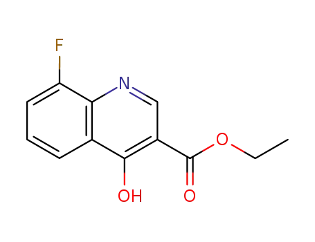 Molecular Structure of 63010-69-5 (ETHYL 1,4-DIHYDRO-8-FLUORO-4-OXOQUINOLINE-3-CARBOXYLATE)