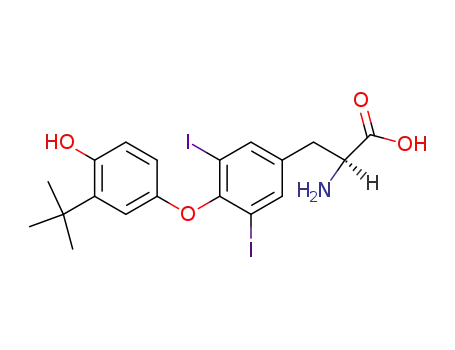 Molecular Structure of 857-98-7 (L-Tyrosine, O-[3-(1,1-dimethylethyl)-4-hydroxyphenyl]-3,5-diiodo-)