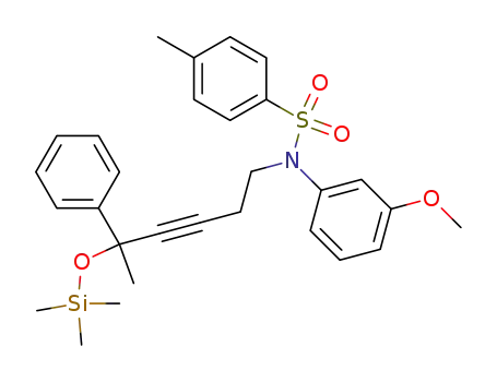 Molecular Structure of 735271-14-4 (N-(5-trimethylsiloxy-5-phenyl-3-hexynyl)-N-(p-toluenesulfonyl)-m-methoxyaniline)