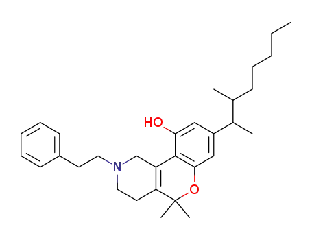 8-(1,2-dimethyl-heptyl)-5,5-dimethyl-2-phenethyl-1,3,4,5-tetrahydro-2<i>H</i>-chromeno[4,3-<i>c</i>]pyridin-10-ol