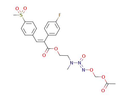 O<sup>2</sup>-acetoxymethyl-1-(N-ethyl-N-methylamino)diazen-1-ium-1,2-diolate (E)-2-(4-fluorophenyl)-3-(4-methanesulfonylphenyl)acrylate