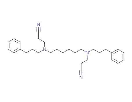 Molecular Structure of 850481-11-7 (Propanenitrile, 3,3'-[1,6-hexanediylbis[(3-phenylpropyl)imino]]bis-)