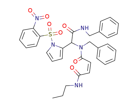 Molecular Structure of 675876-25-2 (but-2-enedioic acid benzyl-{benzylcarbamoyl-[1-(2-nitro-benzenesulfonyl)-1<i>H</i>-pyrrol-2-yl]-methyl}-amide propylamide)