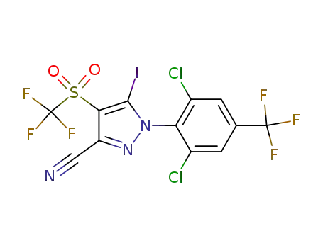 3-cyano-1-(2,6-dichloro-4-trifluoromethylphenyl)-5-iodo-4-trifluoromethanesulphonylpyrazole