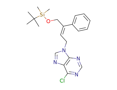 9-[(E)-4-(t-butyldimethylsilyloxy)-3-phenyl-but-2-enyl]-6-chloropurine
