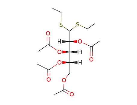 Molecular Structure of 5115-88-8 (2-O,3-O,4-O,5-O-Tetraacetyl-L-arabinose diethyl dithioacetal)