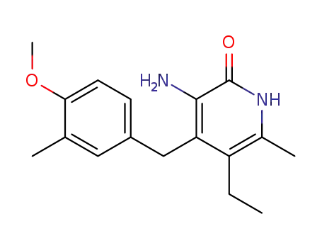 Molecular Structure of 248248-47-7 (3-amino-5-ethyl-4-(4-methoxy-3-methyl-benzyl)-6-methyl-1<i>H</i>-pyridin-2-one)