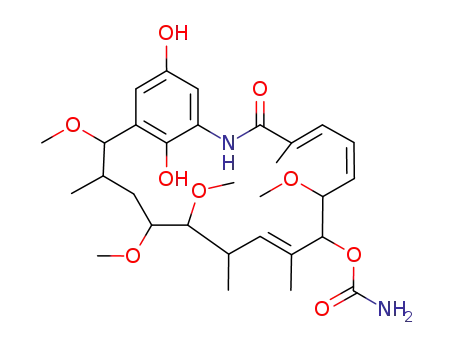 Molecular Structure of 91700-93-5 ((15R)-18,21-Didehydro-17-demethoxy-18,21-dideoxo-18,21-dihydroxy-15-methoxy-11-O-methylgeldanamycin)