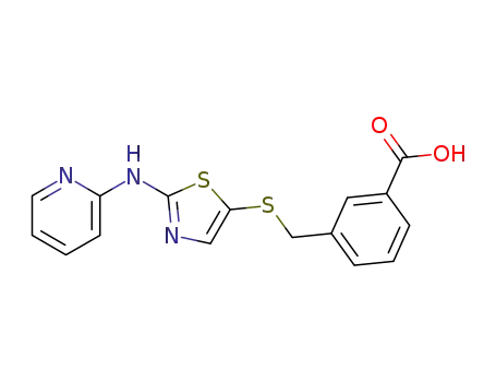 3-((2-(pyridin-2-ylamino)thiazol-5-ylthio)methyl)benzoic acid