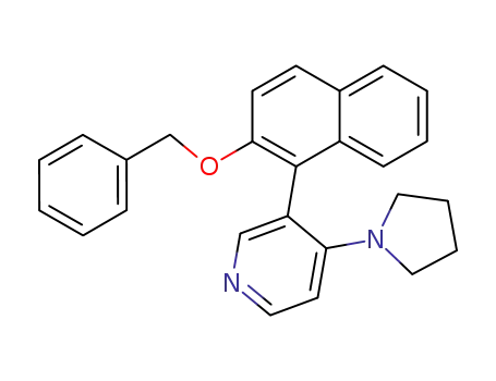 Molecular Structure of 719304-25-3 (3-(2-benzyloxynaphthalen-1-yl)-4-(pyrrolidin-1-yl)pyridine)