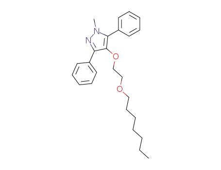 Molecular Structure of 60628-07-1 (1H-Pyrazole, 4-[2-(heptyloxy)ethoxy]-1-methyl-3,5-diphenyl-)