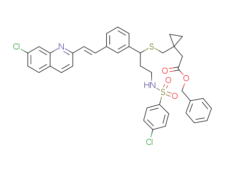 Molecular Structure of 904916-20-7 ([1-(3-(4-Chloro-benzenesulfonylamino)-1-{3-[(E)-2-(7-chloro-quinolin-2-yl)-vinyl]-phenyl}-propylsulfanylmethyl)-cyclopropyl]-acetic acid benzyl ester)