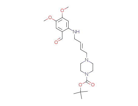 Molecular Structure of 815632-55-4 (1-Piperazinecarboxylic acid,
4-[(2E)-4-[(2-formyl-4,5-dimethoxyphenyl)amino]-2-butenyl]-,
1,1-dimethylethyl ester)