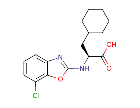 Molecular Structure of 884313-94-4 ((S)-2-(7-Chloro-benzooxazol-2-ylamino)-3-cyclohexyl-propionic acid)