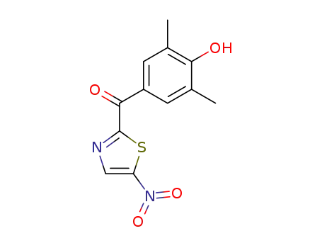 Molecular Structure of 52872-57-8 (Methanone, (4-hydroxy-3,5-dimethylphenyl)(5-nitro-2-thiazolyl)-)