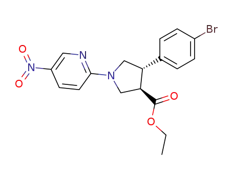 Molecular Structure of 883993-92-8 (4-(4-bromophenyl)-1-(5-nitropyridin-2-yl)pyrrolidine-3-
carboxylic acid ethyl ester)