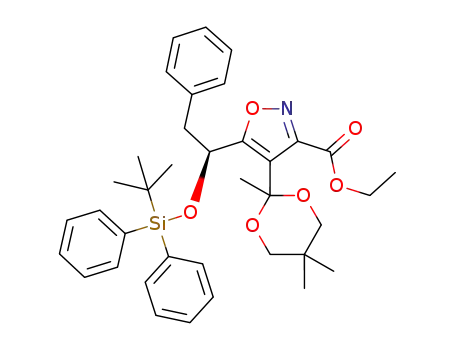 (S)-5-(2-phenyl-1-(t-butyldiphenylsilyloxy)-ethyl)-4-(2,5,5-trimethyl-1,3-dioxan-2-yl)-3-isoxazolecarboxylic acid ethyl ester